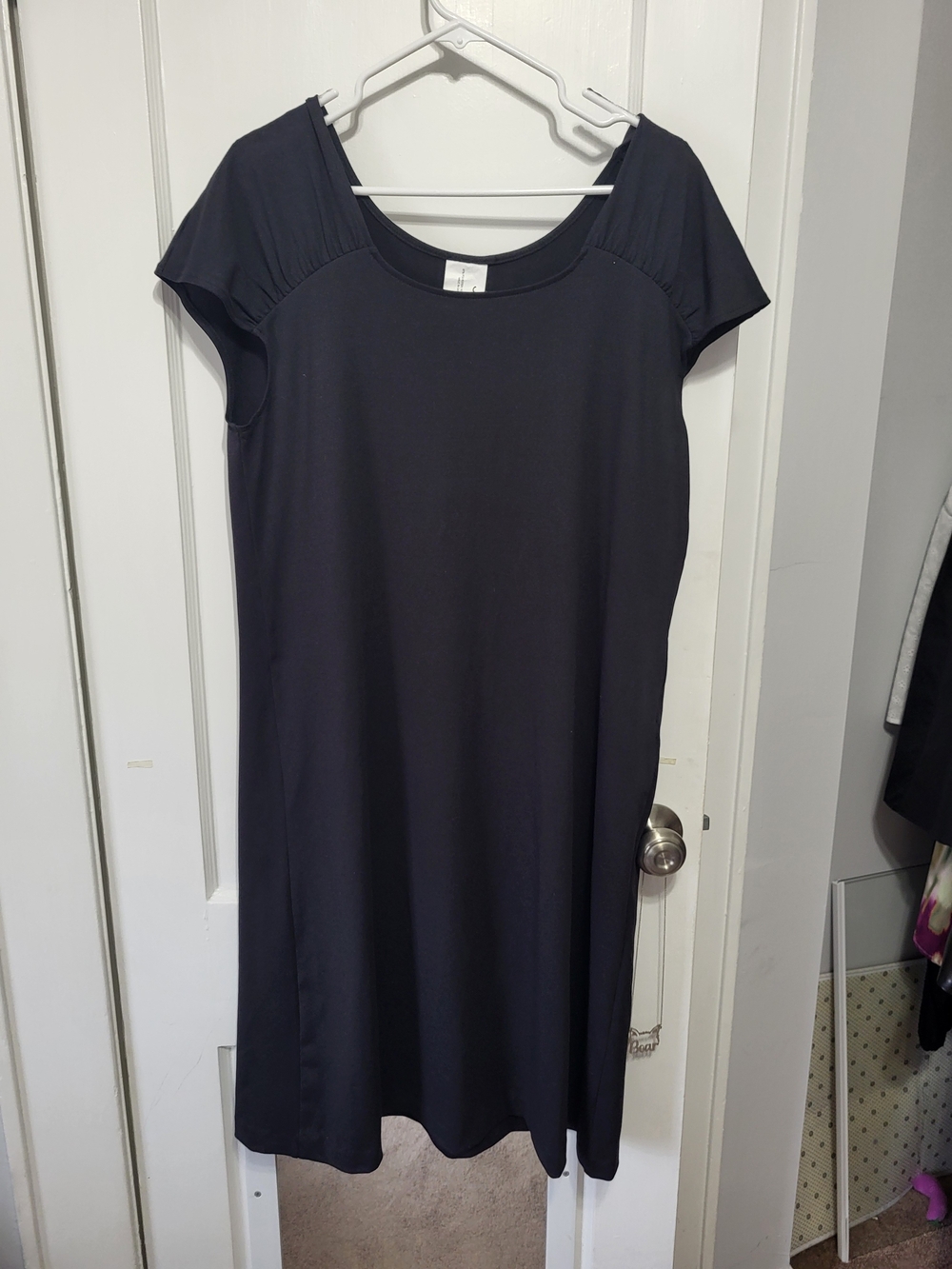 Jockey Black Scoop Neck Cap Sleeve Mini Dress